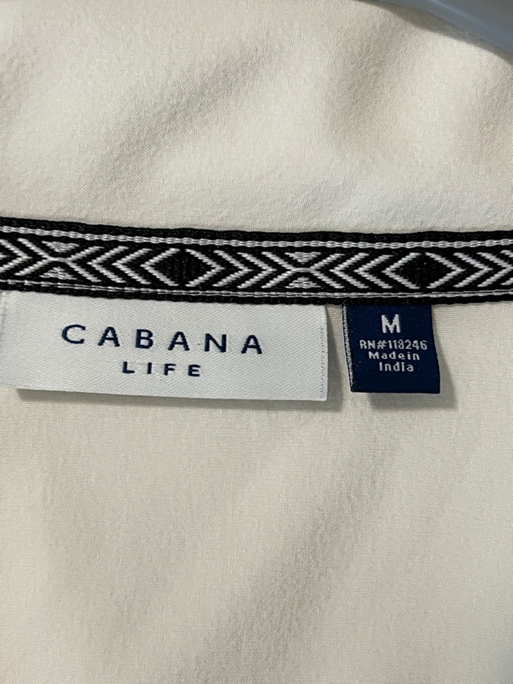 Cabana Life White Dress with Black Geometric Trim - Picture 2 of 6